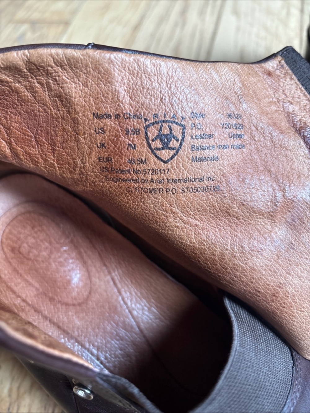 Ariat Brown Leather Ankle Booties - side snaps - Picture 8 of 8